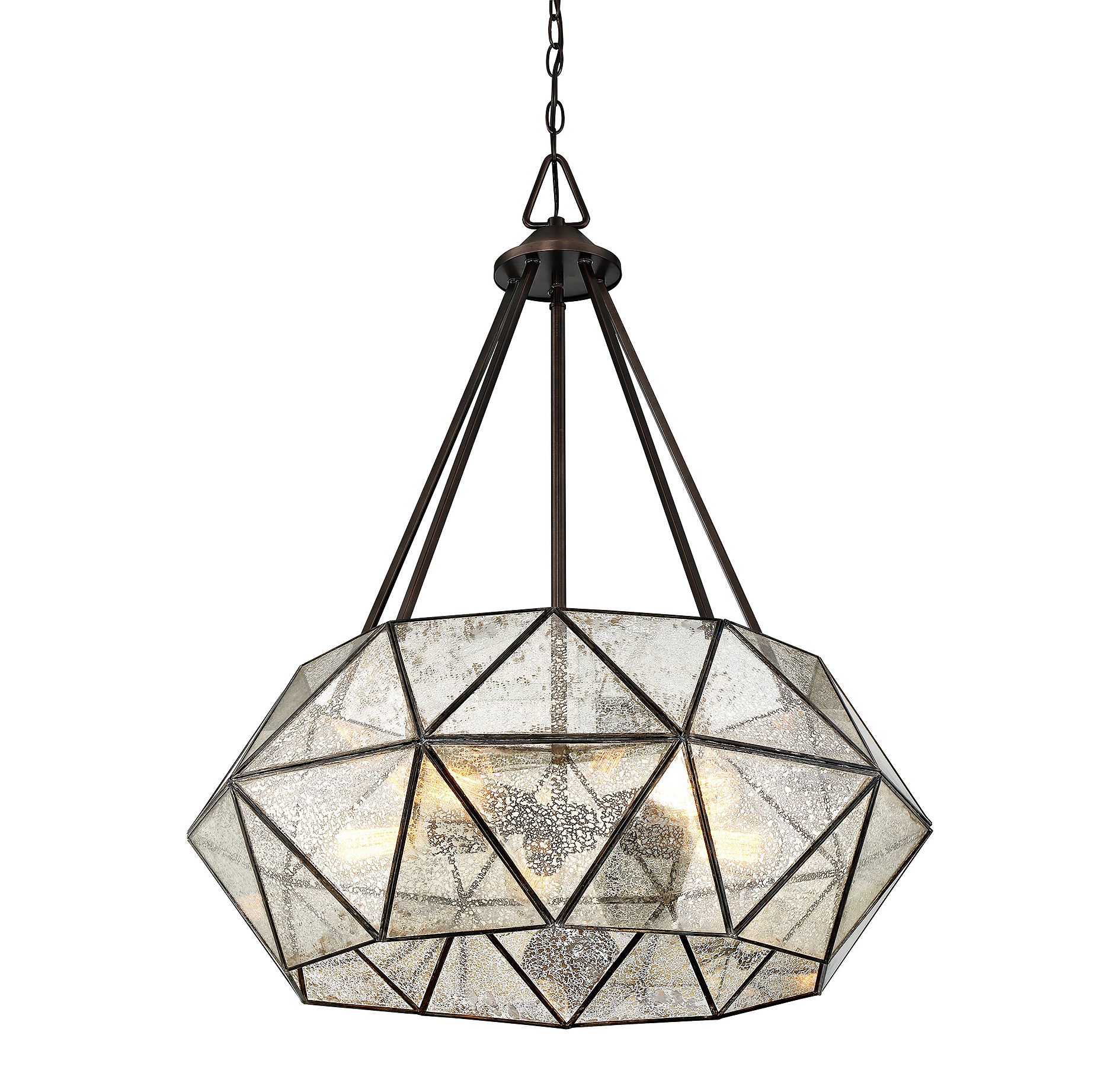 Image 3 Tartan 5-Light Pendant in Oiled Burnished Bronze more views