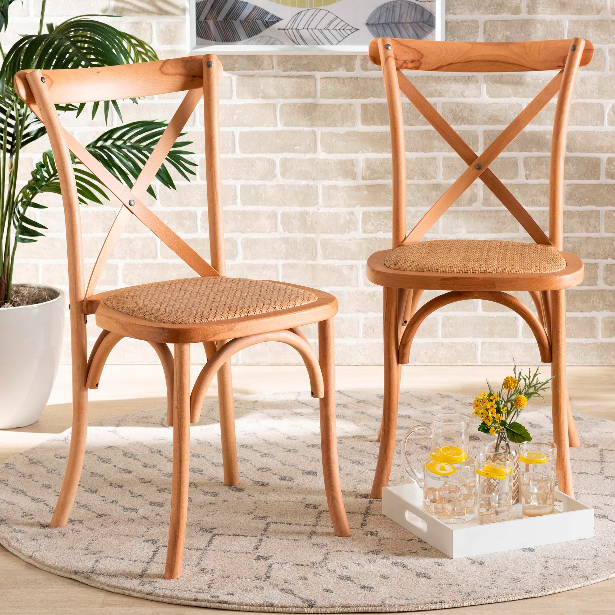 Set of rattan discount chairs