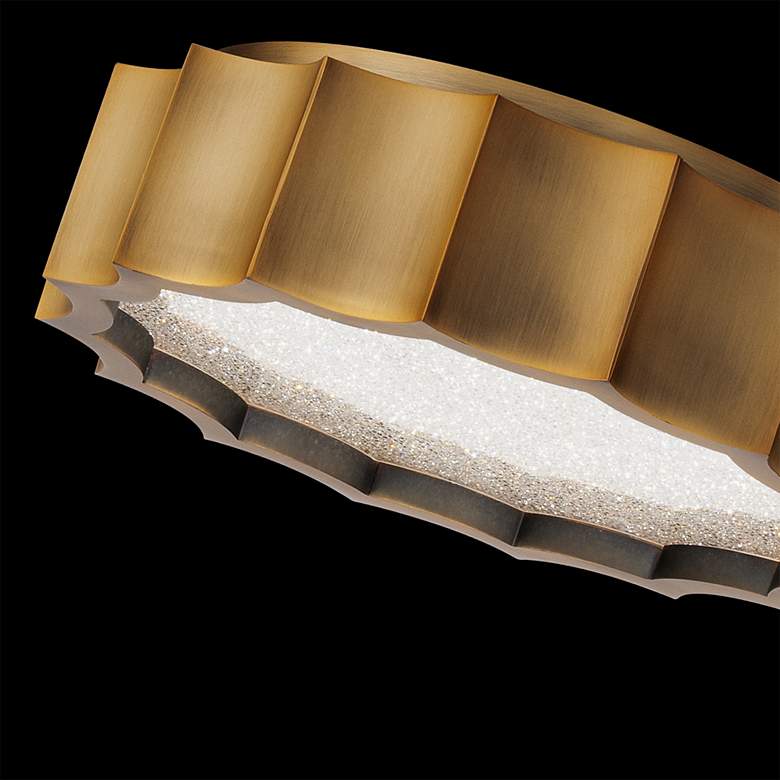 Image 3 Tarte 3.88"H x 11.75"W 1-Light Crystal Flush Mount in Aged Brass more views