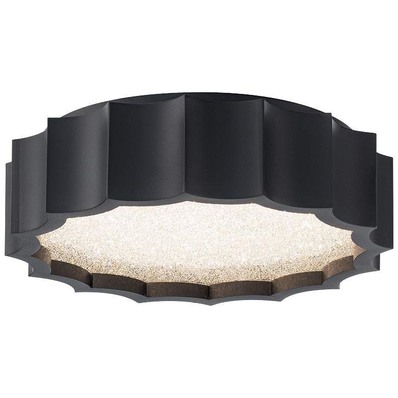 Image 1 Tarte 3.88"H x 11.75"W 1-Light Crystal Flush Mount in Black