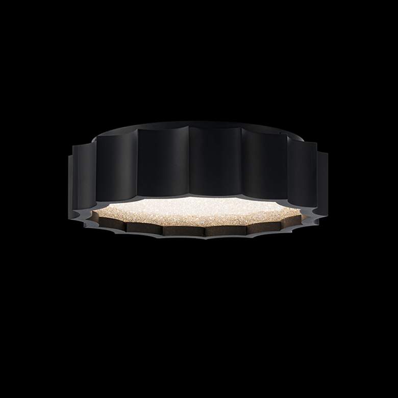 Image 2 Tarte 3.88"H x 11.75"W 1-Light Crystal Flush Mount in Black more views