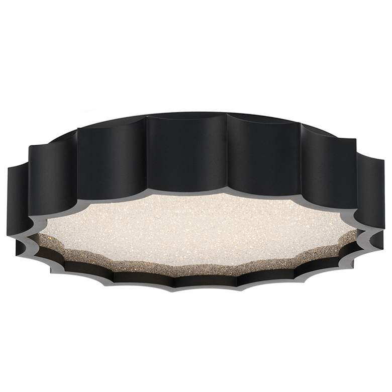 Image 1 Tarte 3.88"H x 15.63"W 1-Light Crystal Flush Mount in Black