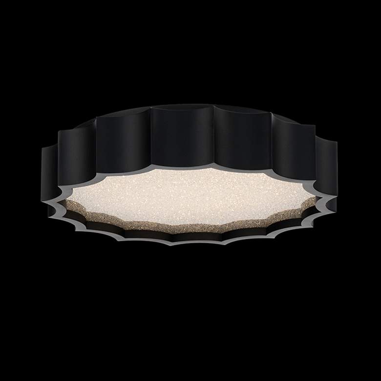Image 2 Tarte 3.88"H x 15.63"W 1-Light Crystal Flush Mount in Black more views