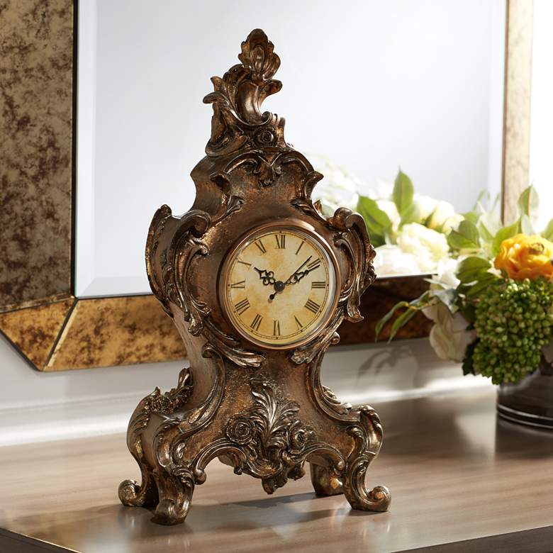 Image 1 Taryn Vintage Style 16 1/4 inch High Table Clock