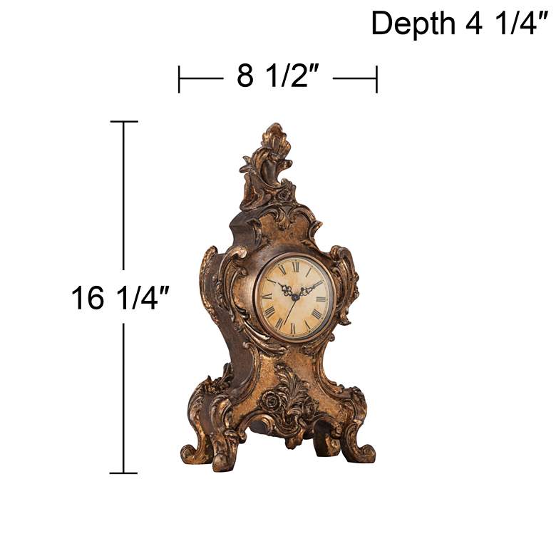 Image 7 Taryn Vintage Style 16 1/4" High Table Clock more views