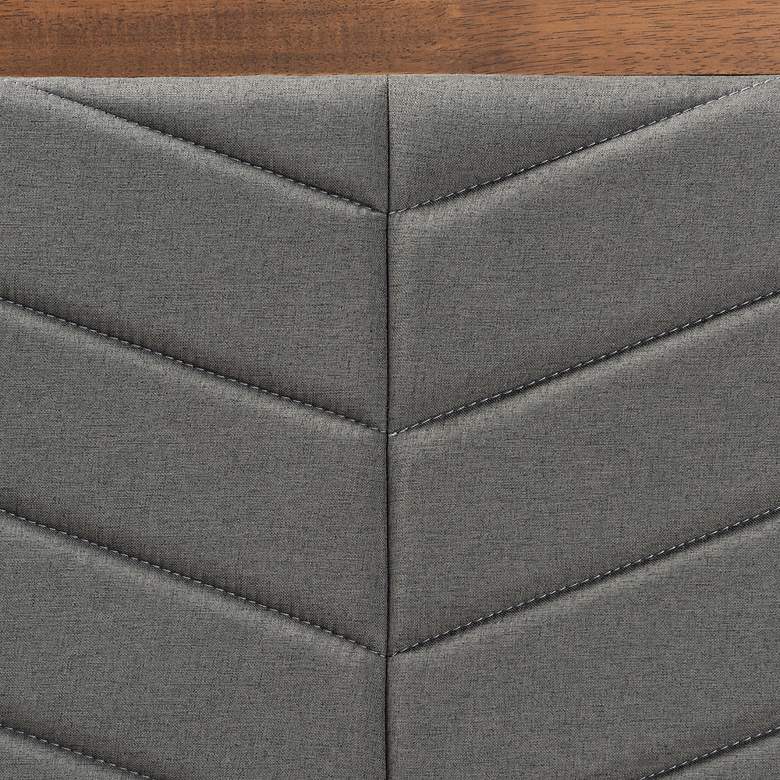 Image 5 Tasha Dark Gray Fabric Walnut Brown Twin Size Platform Bed more views