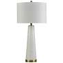 Tasia White and Gold Flecks Glass Cone Buffet Table Lamp