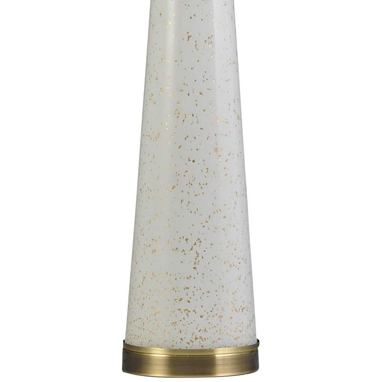 Image 3 Tasia White and Gold Flecks Glass Cone Buffet Table Lamp more views