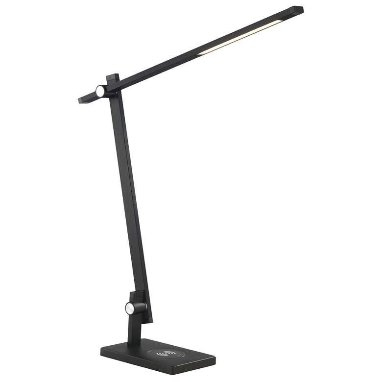 Image 1 Task Portabled Black LED Desk Lamp with Wireless Charger