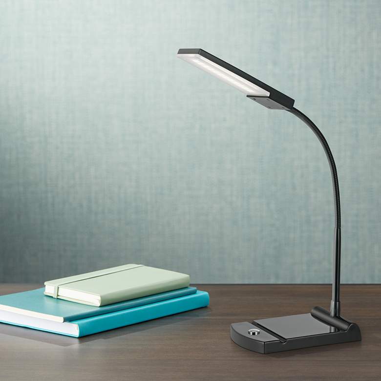 Image 1 Tasley LED Gooseneck Black Desk Lamp