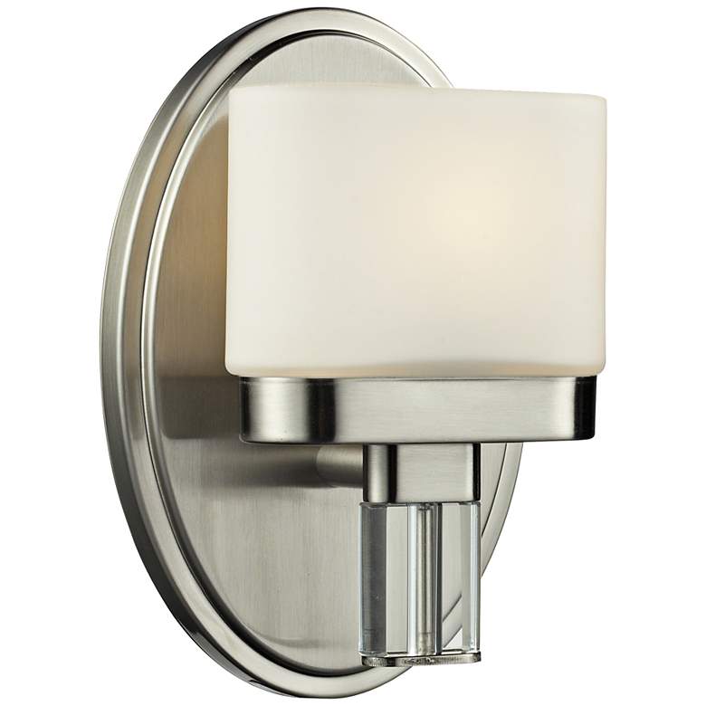 Image 1 Tassoni Collection 7 inch High Satin Nickel Sconce