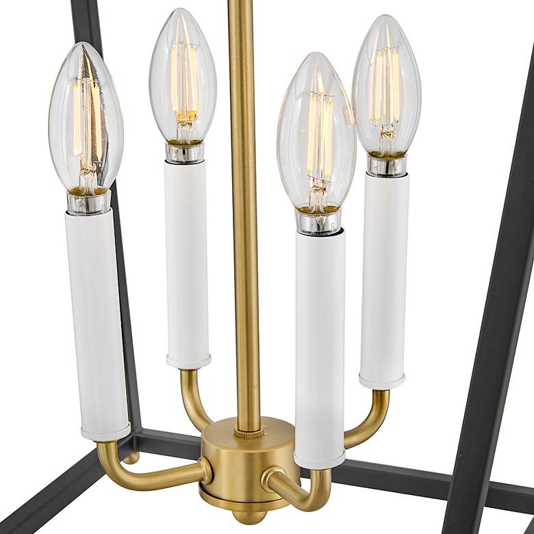 Image 3 Tate 16" Wide Black Lacquered Brass 4-Light Lantern Pendant more views