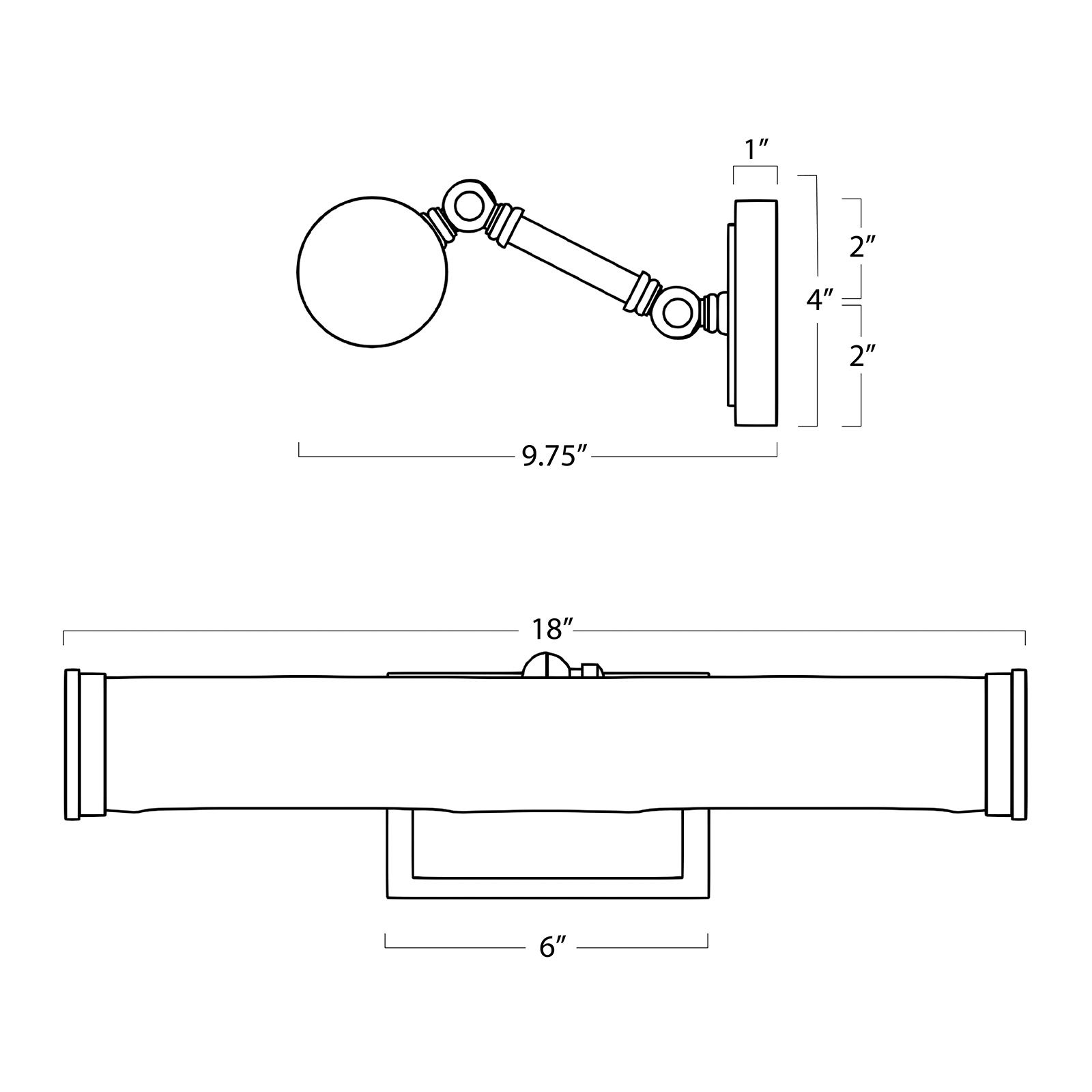 Image 5 Tate 18" Wide Oil-Rubbed Bronze Direct Wire Picture Light more views