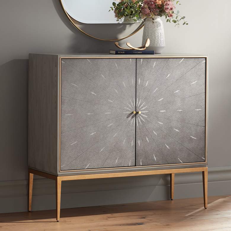 Image 1 Tate 2-Door Gray Wood Modern Accent Chest