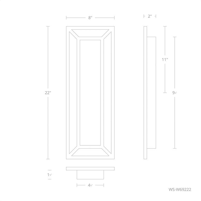 Image 4 Tate 22"H x 8"W 1-Light Outdoor Wall Light in Black more views