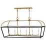 1_Tate 40" Wide Black and Brass 6-Light Linear Chandelier