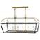 Tate 40" Wide Black and Brass 6-Light Linear Chandelier