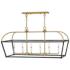 Tate 40" Wide Black and Brass 6-Light Linear Chandelier
