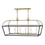 2_Tate 40" Wide Black and Brass 6-Light Linear Chandelier more views