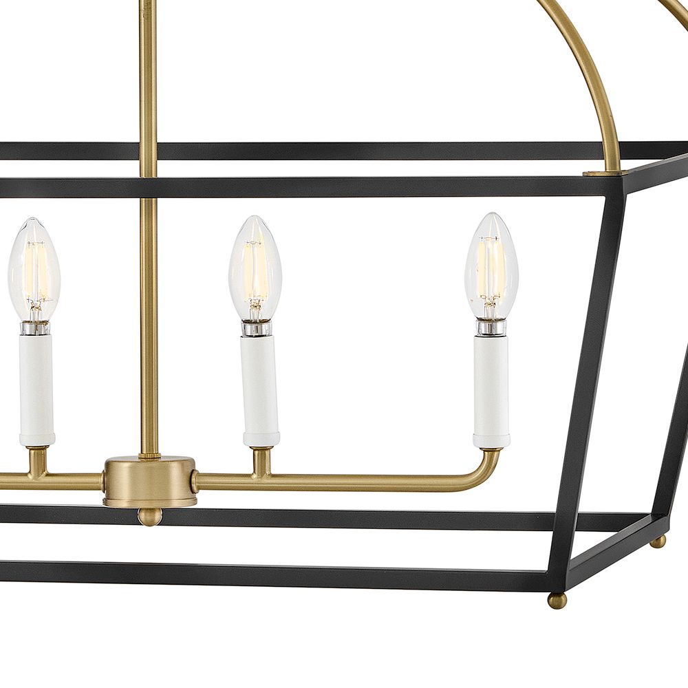 Thumbnail4 of Tate 40" Wide Black and Brass 6-Light Linear Chandelier more views
