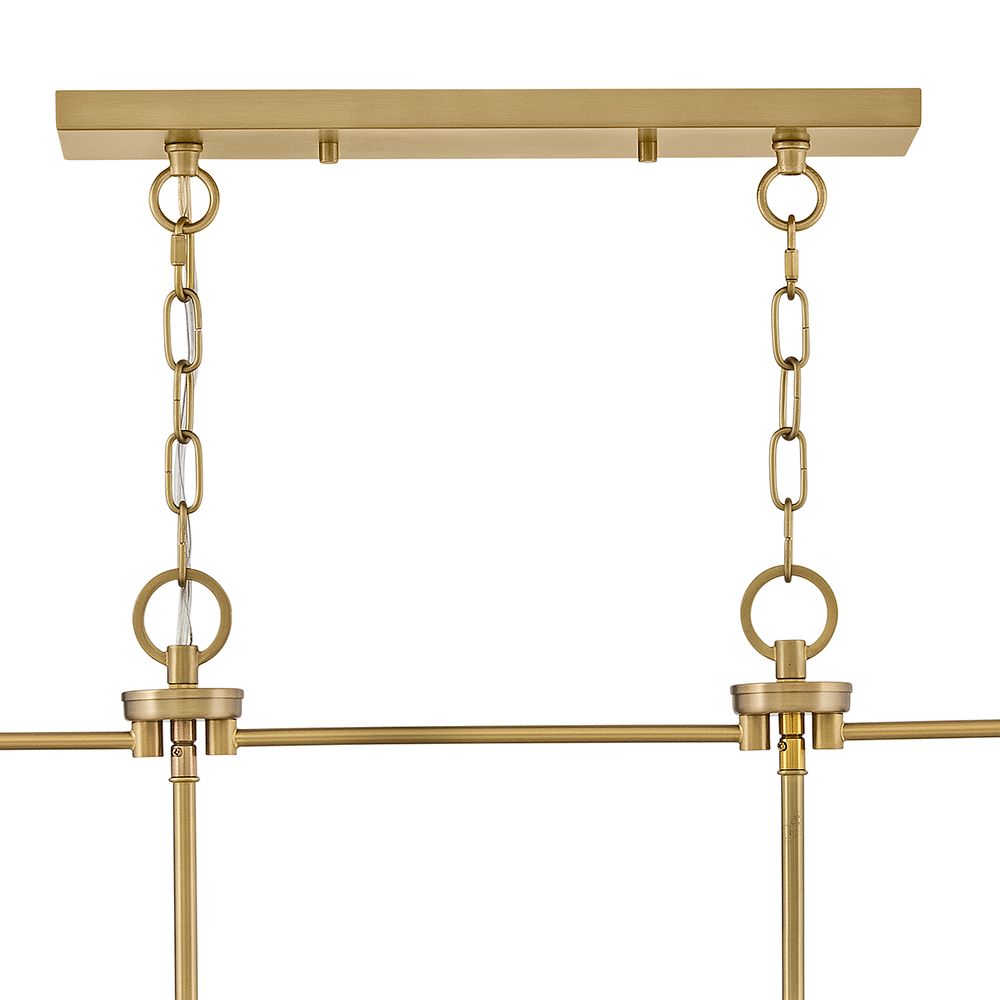 Tate 40" Wide Black and Brass 6-Light Linear Chandelier