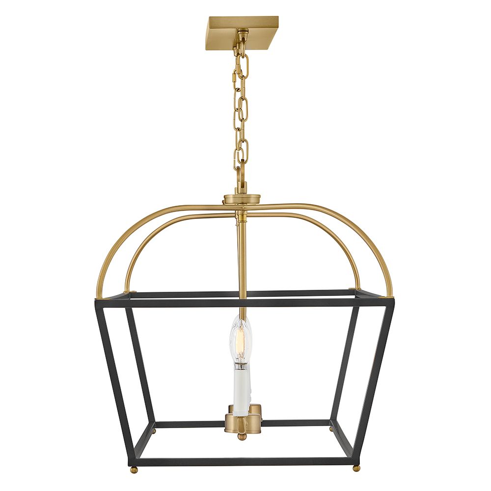 Tate 40" Wide Black and Brass 6-Light Linear Chandelier