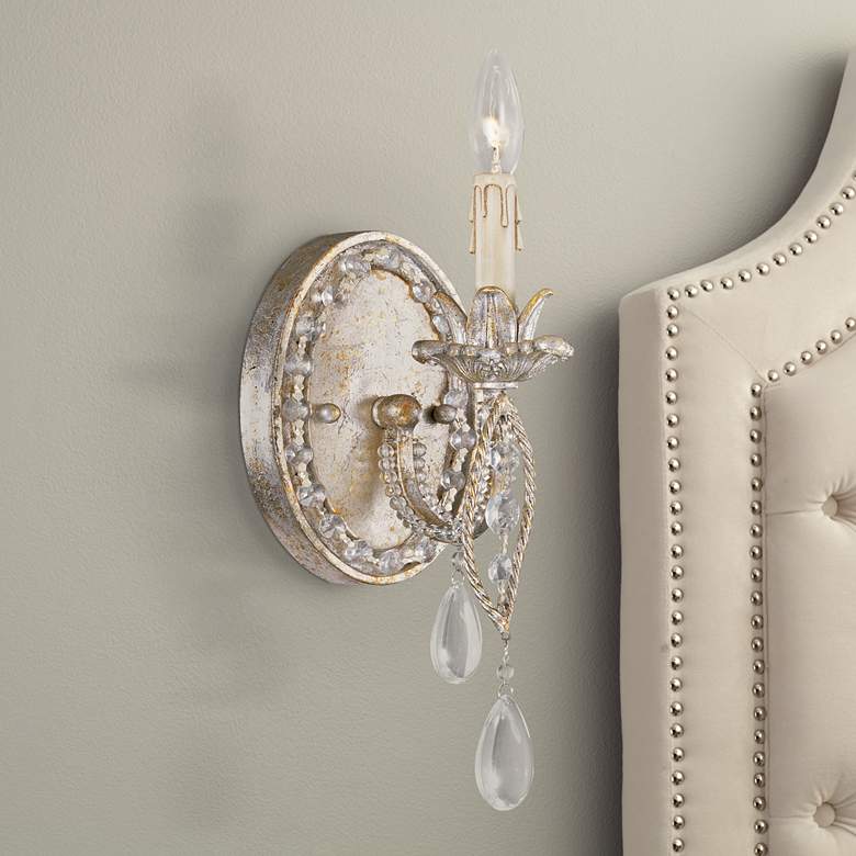 Image 1 Tatiana 11" High Silver and Gold Wall Sconce