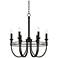 Tatiana 23" Wide Black Curving Arms 6-Light Chandelier