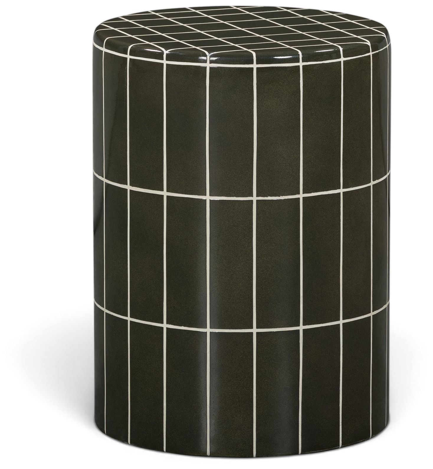 Image 2 Tatiana Forest Green Round Concrete Indoor/Outdoor Side Table more views