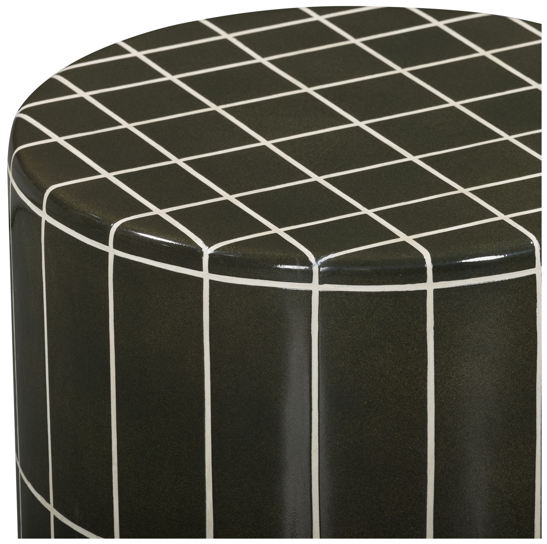 Image 3 Tatiana Forest Green Round Concrete Indoor/Outdoor Side Table more views