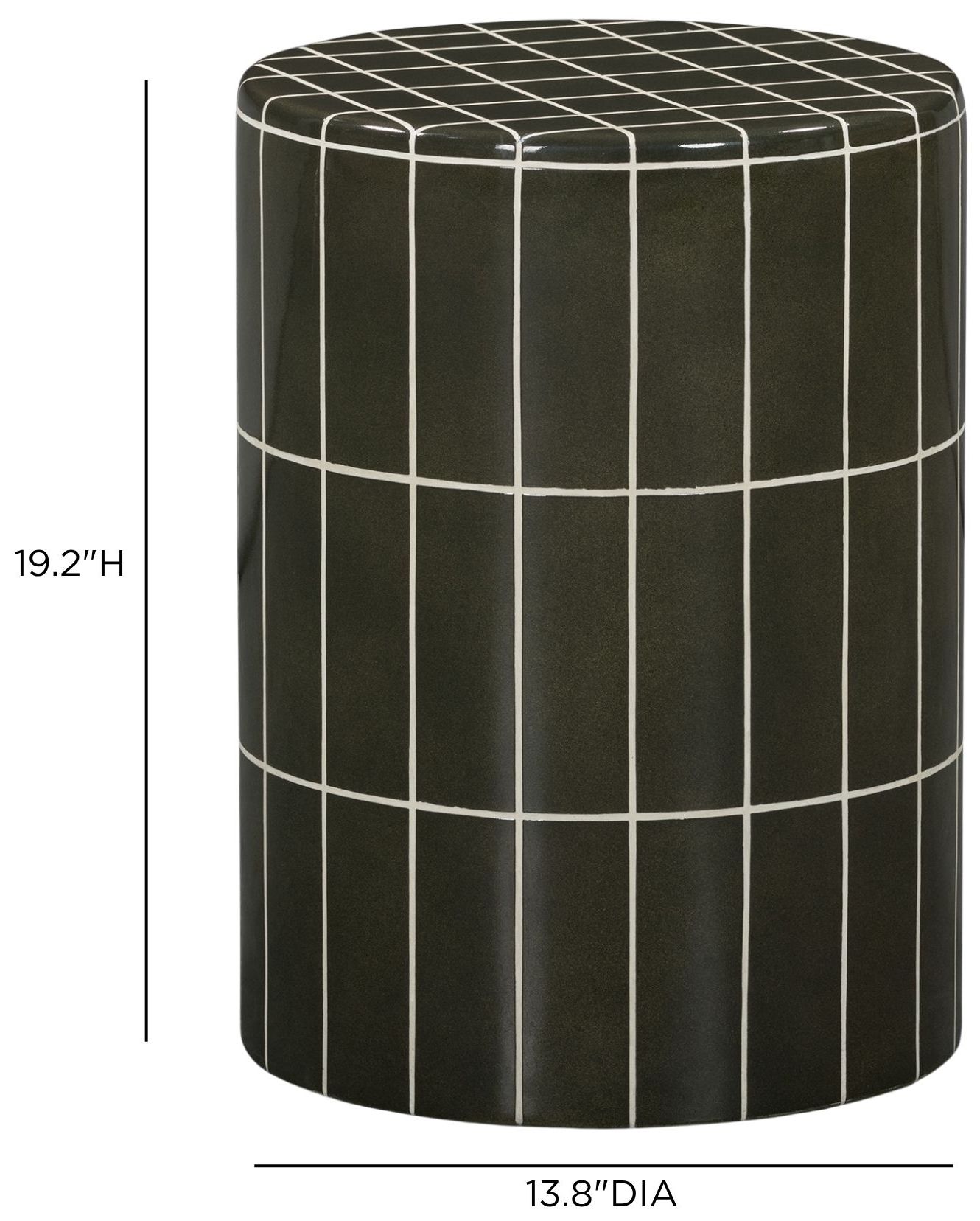 Image 5 Tatiana Forest Green Round Concrete Indoor/Outdoor Side Table more views