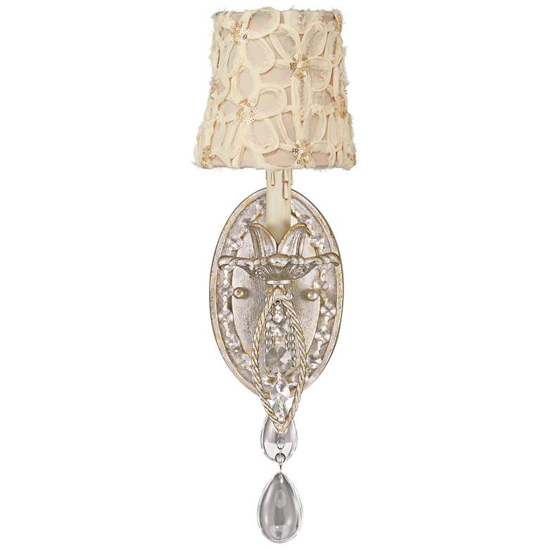 Image 1 Tatiana Shorn Flower Shade 17 inchH Silver and Gold Wall Sconce