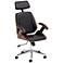 Tatulli Modern Black Faux Leather Swivel Office Chair