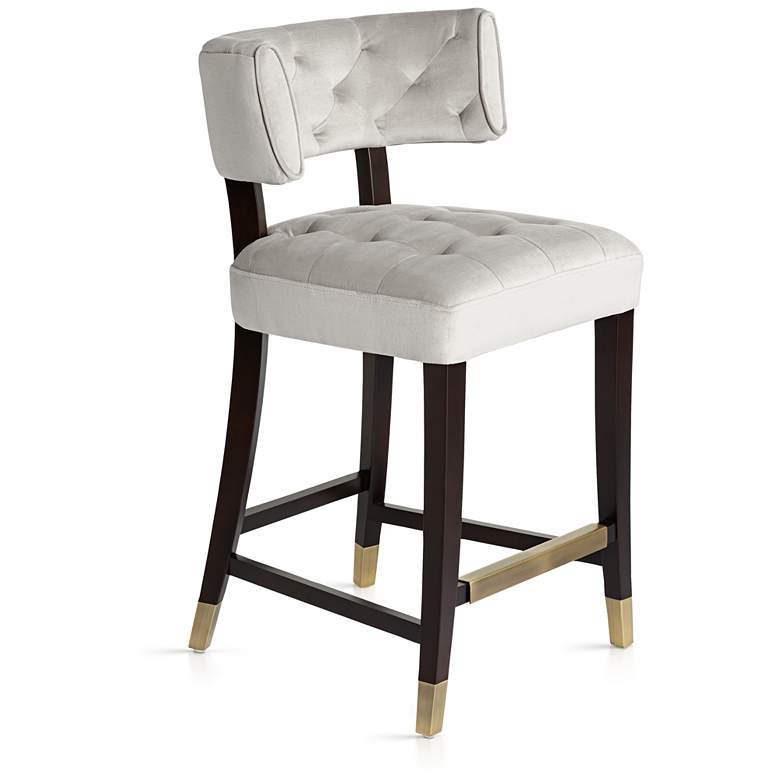 Tatum 26 inch Champagne White Tufted Counter Stool