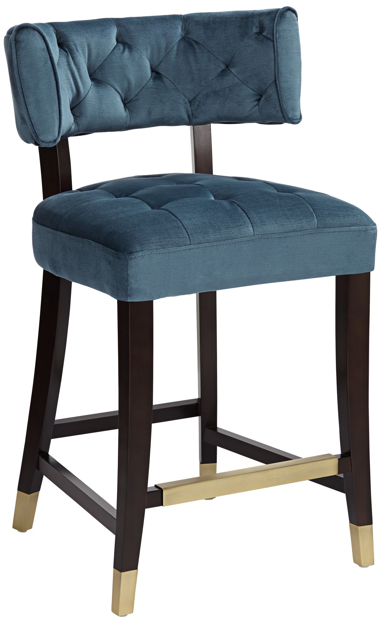 blue tufted counter stool