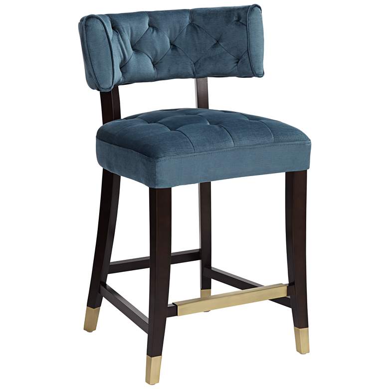 Image 3 Tatum 26 inch Navy Ink Blue Tufted Modern Counter Stool
