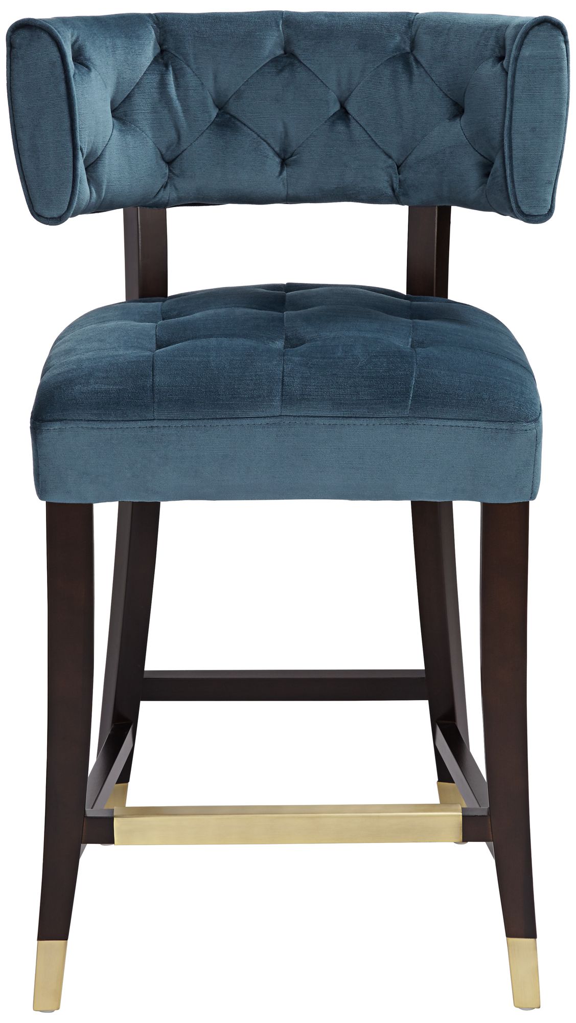 blue tufted counter stool