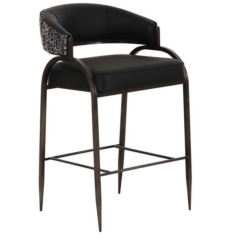 Image 1 Tatum Black Vegan Leather 2-Tone Counter Stool