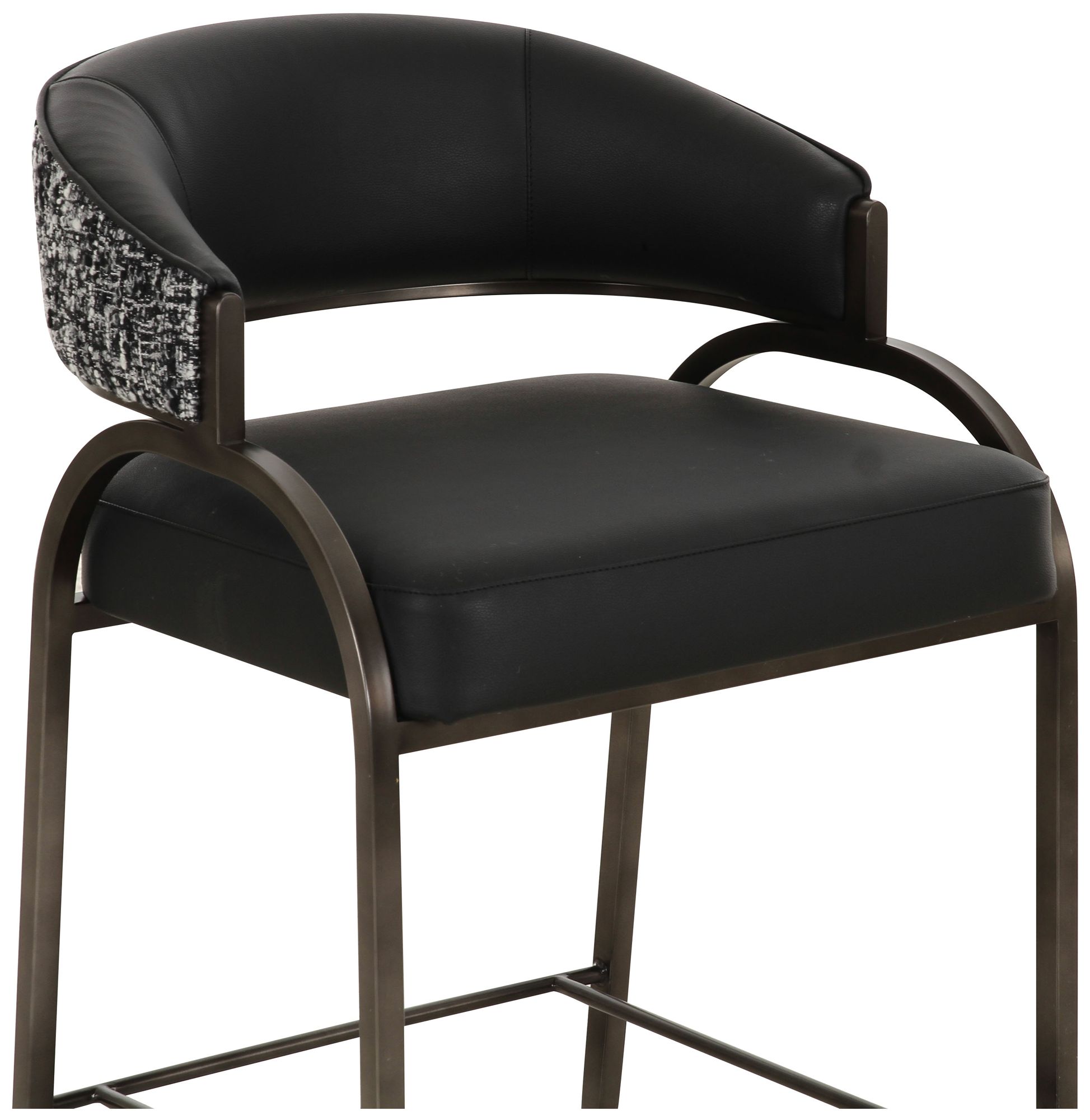 Image 3 Tatum Black Vegan Leather 2-Tone Counter Stool more views