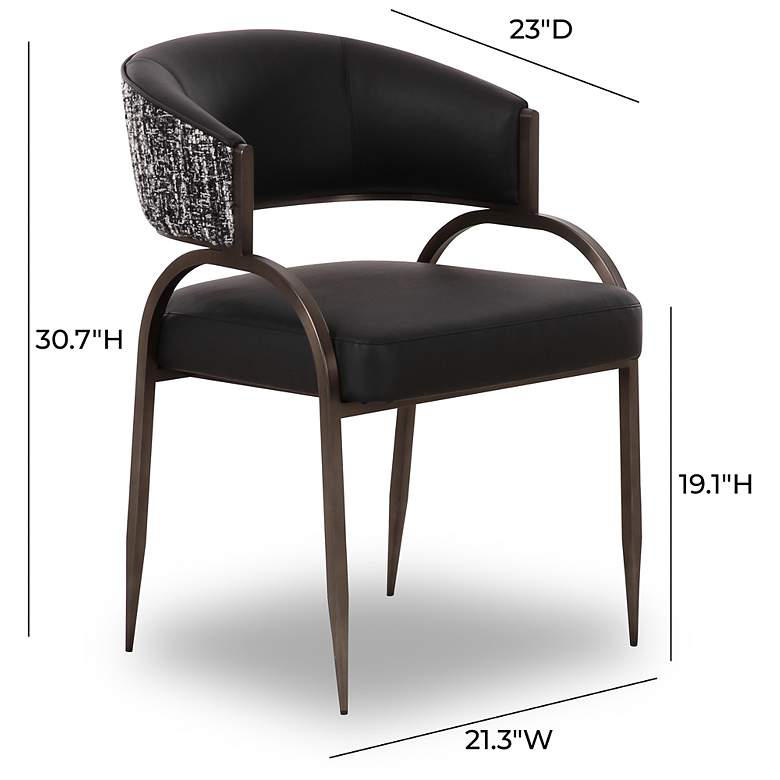 Image 6 Tatum Black Vegan Leather 2-Tone Dining Chair more views