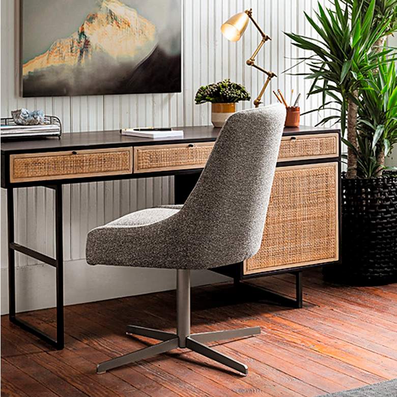 Image 1 Tatum Bristol Charcoal and Stainless Steel Swivel Desk Chair