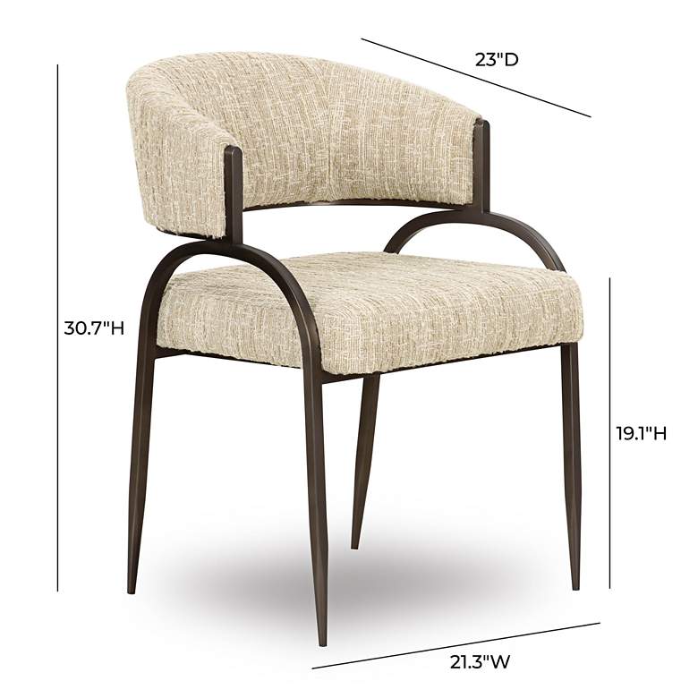 Image 5 Tatum Cream Textured Performance Boucle Dining Chair more views