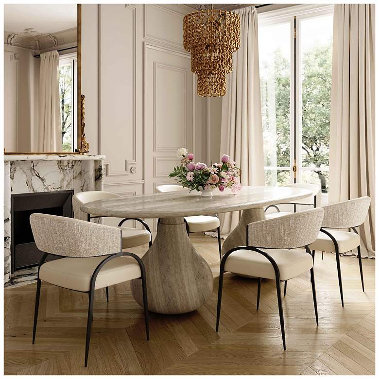 Image 2 Tatum Cream Vegan Leather 2-Tone Dining Chair more views