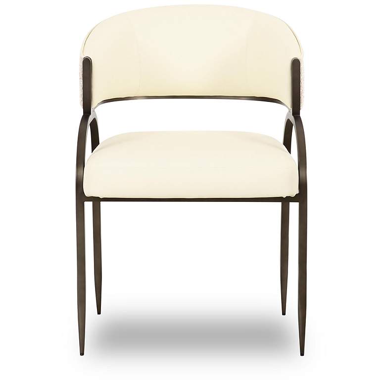 Image 3 Tatum Cream Vegan Leather 2-Tone Dining Chair more views