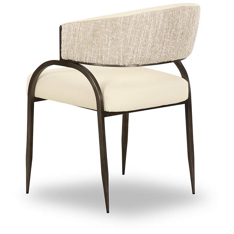 Image 4 Tatum Cream Vegan Leather 2-Tone Dining Chair more views
