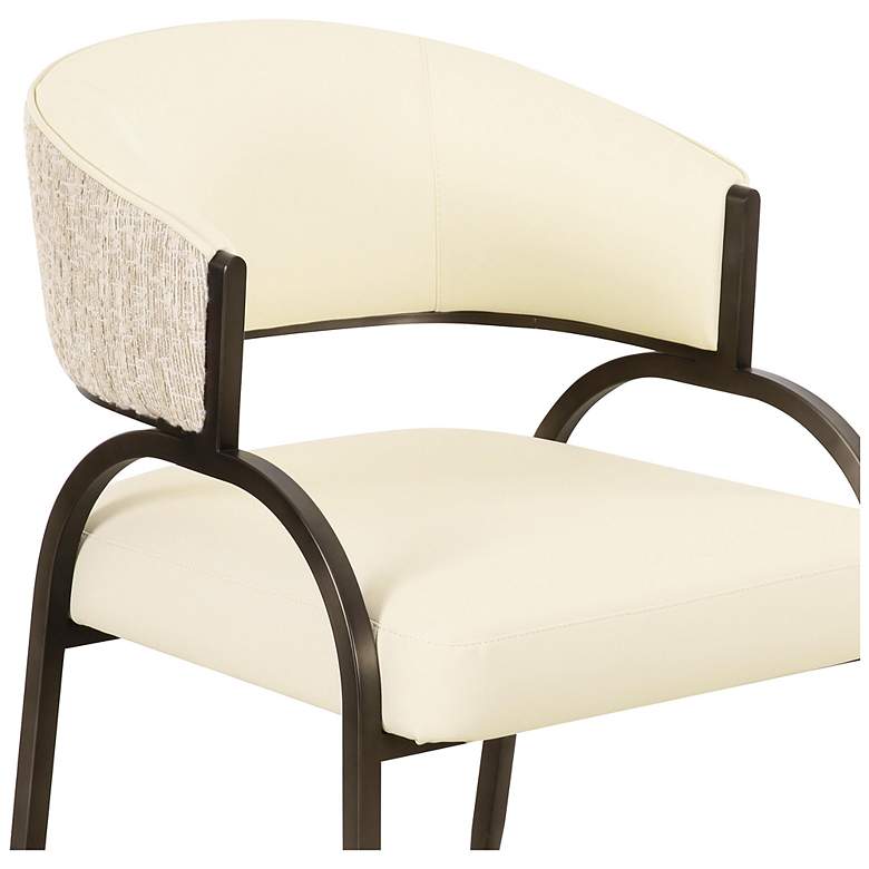 Image 5 Tatum Cream Vegan Leather 2-Tone Dining Chair more views