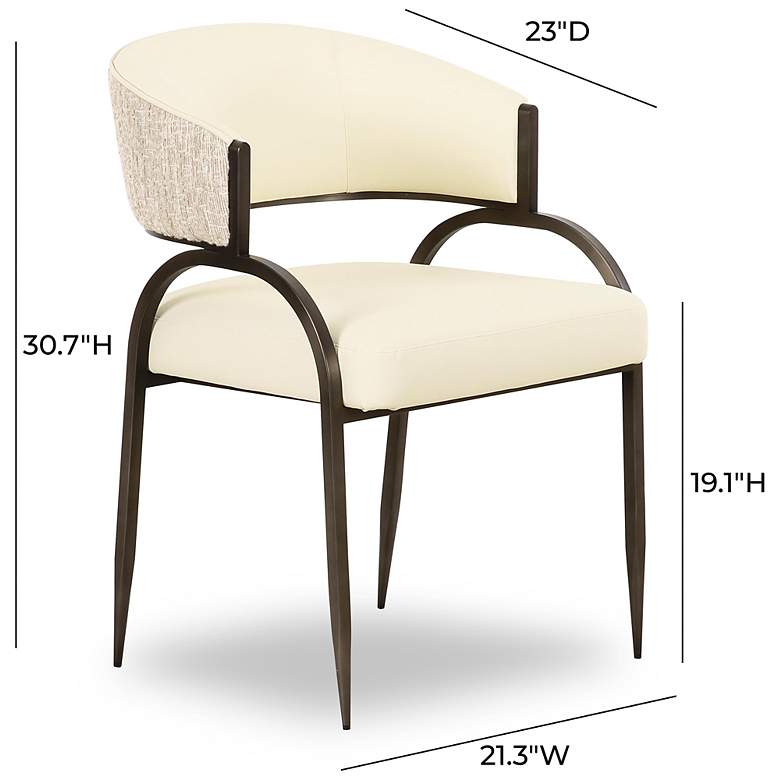 Image 6 Tatum Cream Vegan Leather 2-Tone Dining Chair more views
