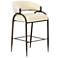 Tatum Cream Vegan Leather and 2-Tone Jacquard Counter Stool