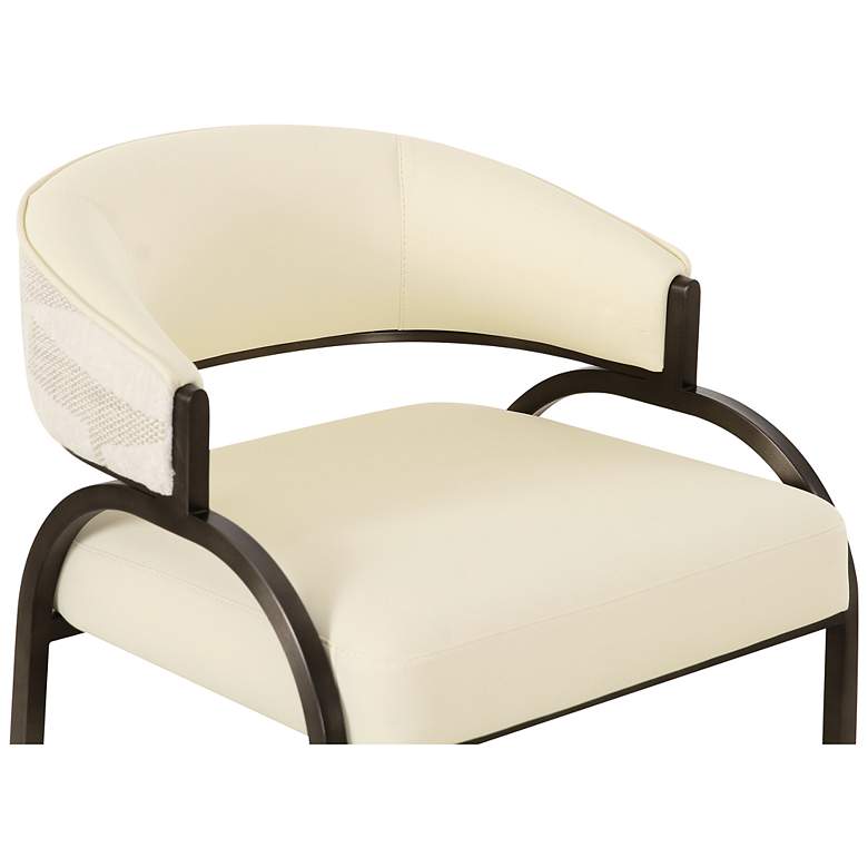 Image 3 Tatum Cream Vegan Leather and 2-Tone Jacquard Counter Stool more views