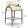 5_Tatum Cream Vegan Leather and 2-Tone Jacquard Counter Stool more views